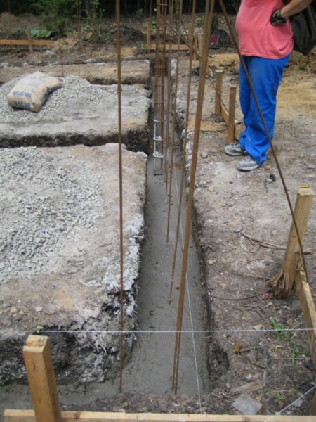 The finished footings for the foundation