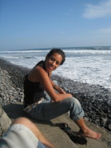 Eve at the beach near Punta Roca