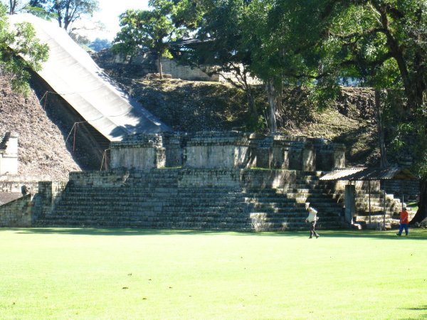 Copan temple steps bottom