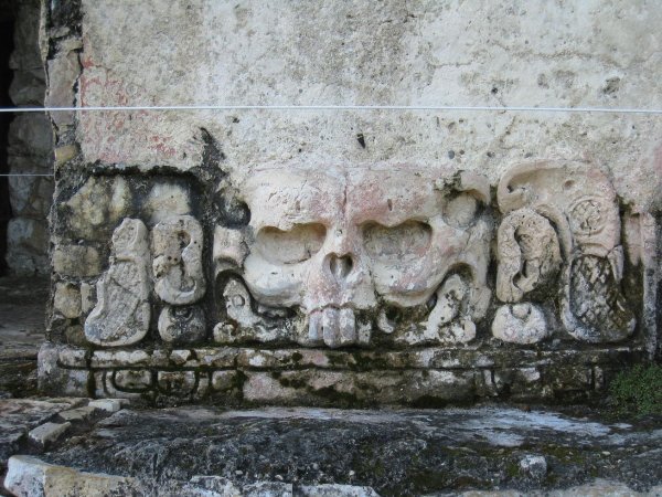 Palenque Ruins - carved rabbit skull