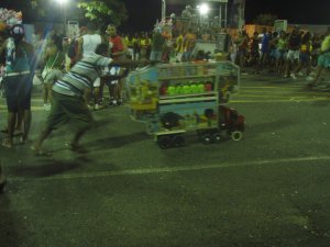 Campo Grande - drink stands on wheels, complete with steering wheel and speakers