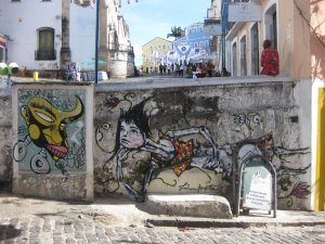 Salvador - THis girl is painted everywhere...