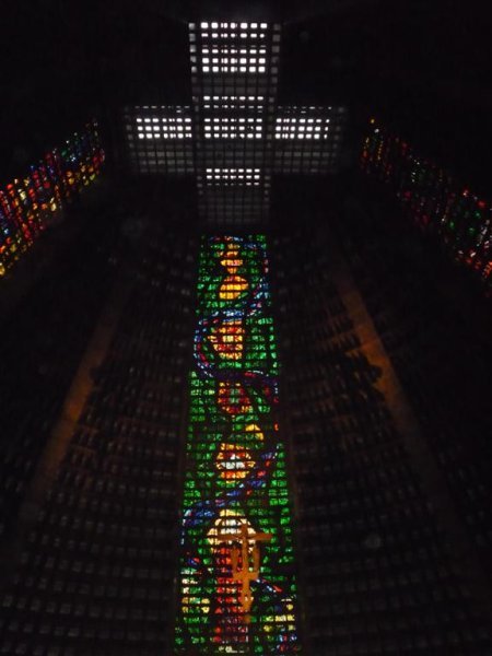 Giant stained glass windows inside
