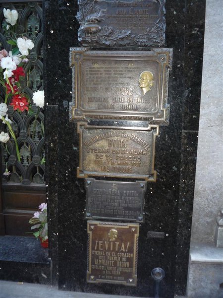 Evita's family crypt plaques