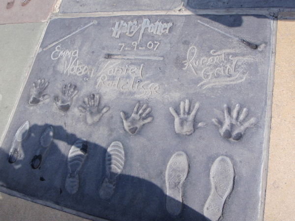 Harry Potter film handprints