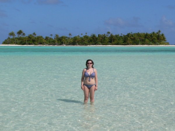 Karen having a paddle on Honeymoon Island