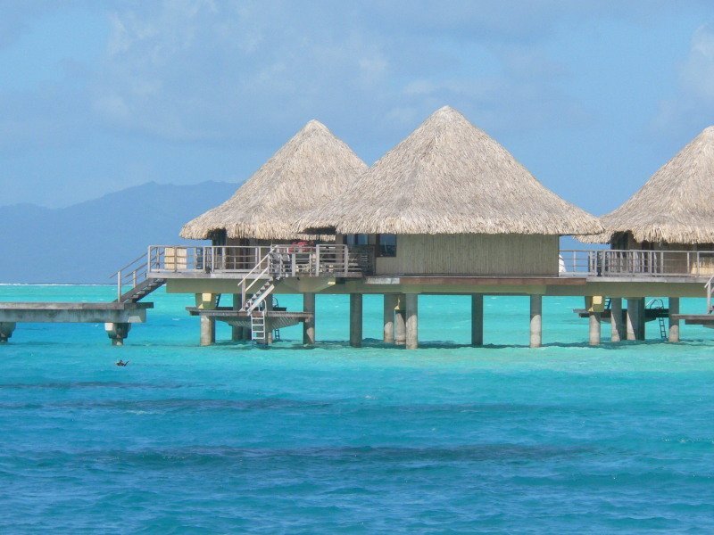 Expensive looking overwater bunglows at the Intercontinental