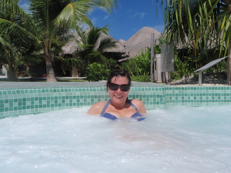 Karen enjoying the spa