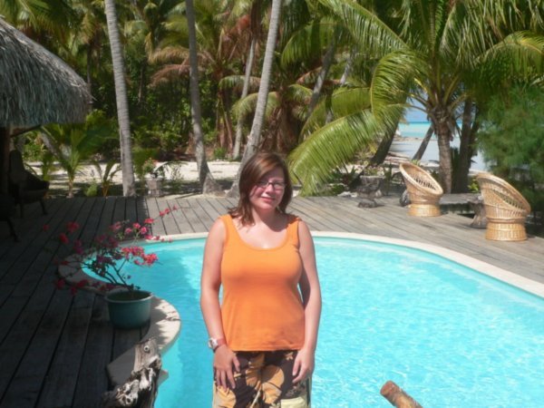 Karen by the pool at Eden