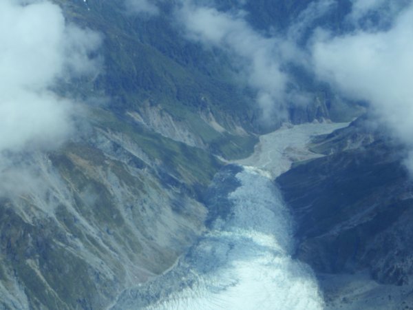 Above Fox Glacier as taken by Matt from his skydive plane