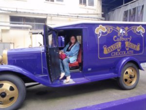 Karen in the Cadbury car