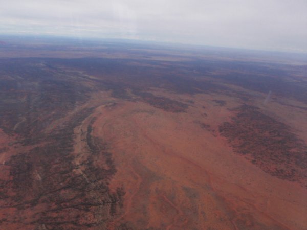 The red ground from the air