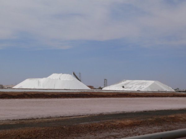 The massive piles of salt we passed on the way