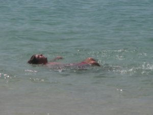 Matt having a swim