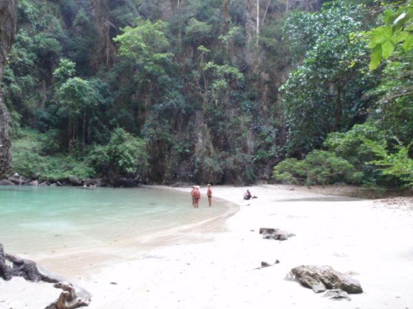 The beach that you reach by swimming through the Emerald Cave