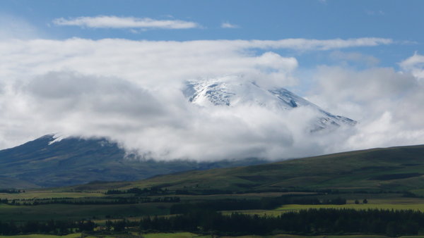 Cotopaxi peaking through the clouds