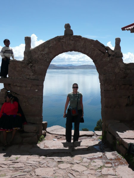 Me at Taquile Island archway