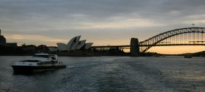 Sun going down over Sydney