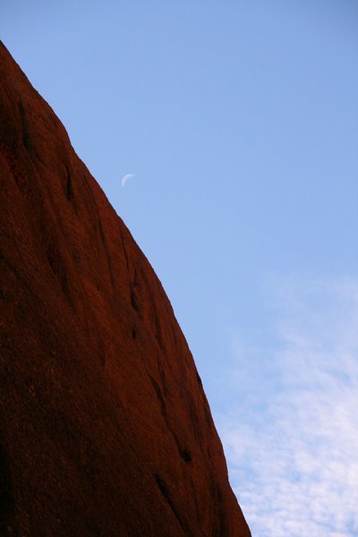 Moonlit gorge in the middle of the day
