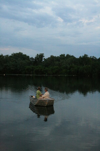 The fishermen on the river