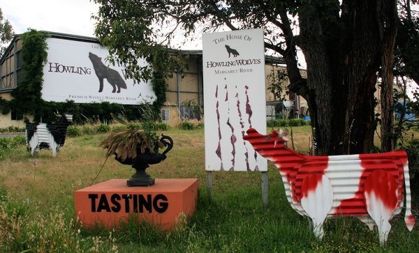 Our final wine tasting of the day - Mad Cows and Howling Wolves!