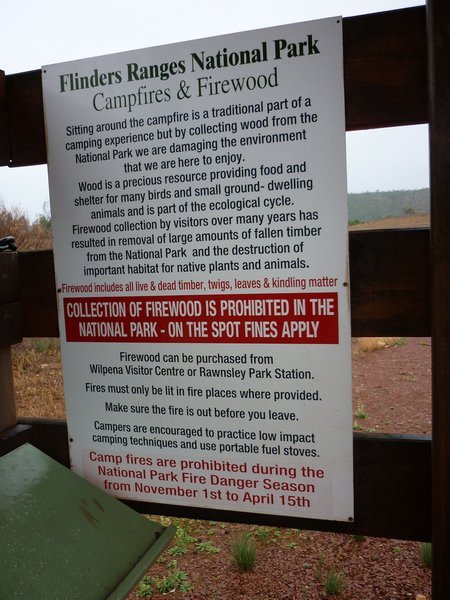 Campfire and Firewood notice
