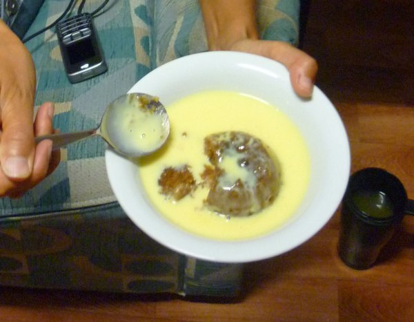 The only way to end the day, our Christmas Day pudding with Custard finally gets eaten!