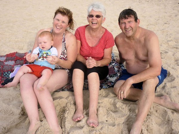 Jackson, Donna, Maggie & Brian on Brighton beach