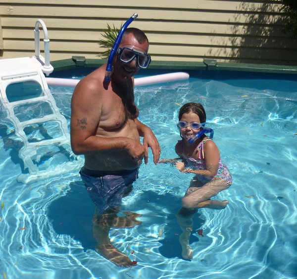 Introducing the idea of a snorkel to Amy