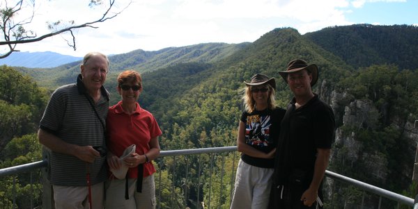 Tony, Jane, Sarah and Darryl at Allum Cliffs lookout