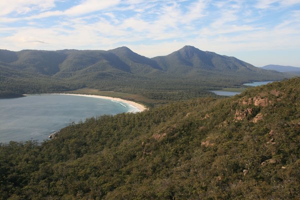 Looking down over Wineglass Bay