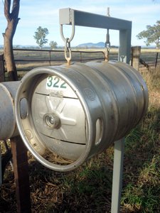 Empty keg post box at the end of the track - but it's not the Reeves'