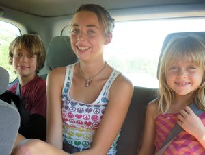 Kenny, Zoe and Beth in the very back of the cruiser!