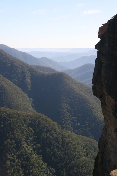The cliff face overlooking the valley