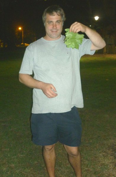 Grant with the lettuce