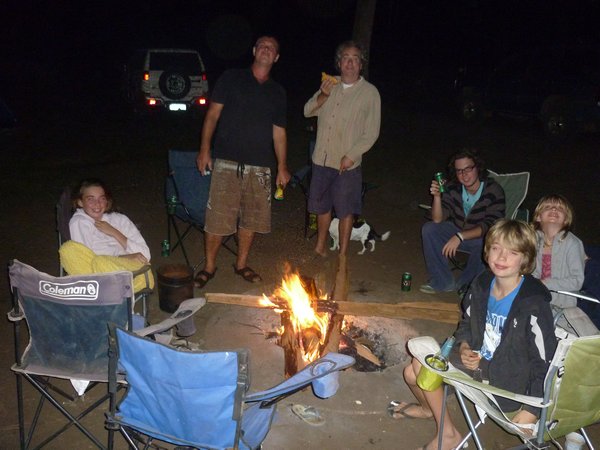 Happy around the campfire