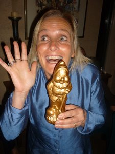 Monnie with her Golden Gnome