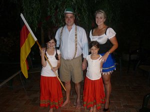 Welcome to German Night!  Charlotte, Grant, Anna and Amy