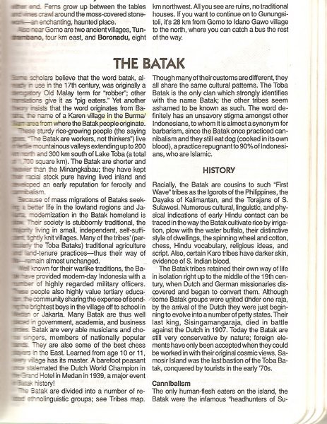 The origins of the Batak people
