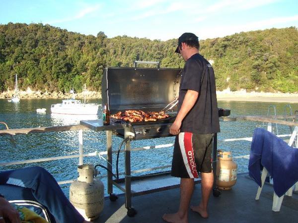 Dinner on board 'Cataract', Abel Tasman
