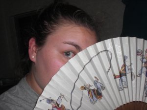 Hiding behind the fan