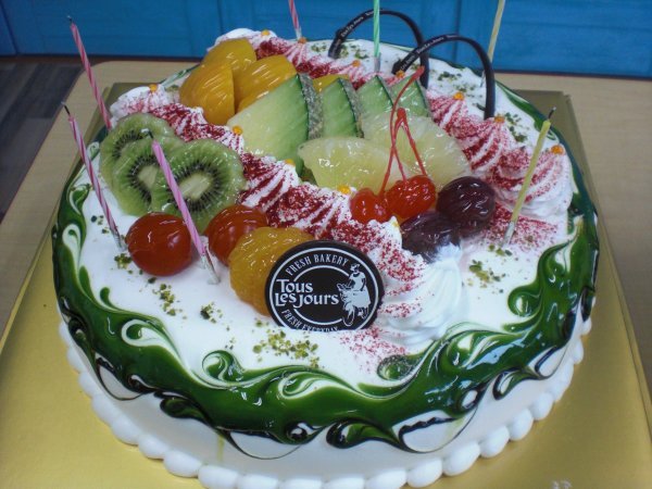 Elaborate cake - So this one is healthy, right? I mean, it has fruit on it.