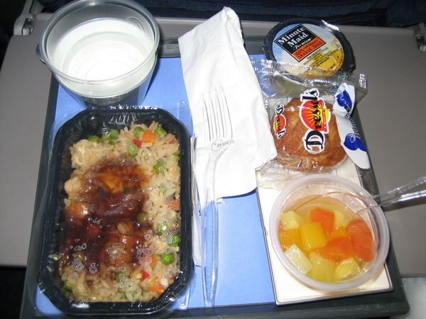 Breakfast on the 11-hour flight