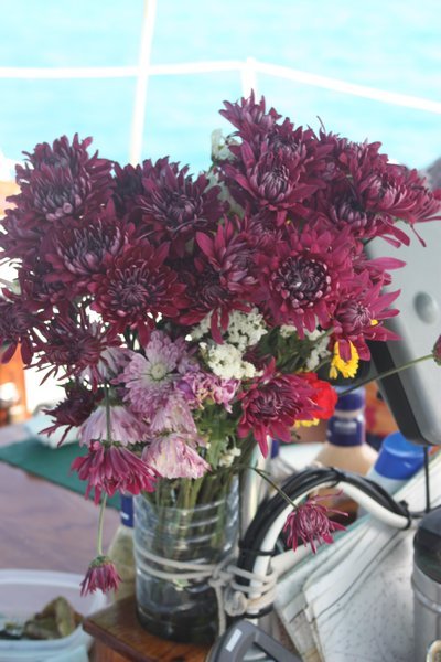 Flowers on the boat