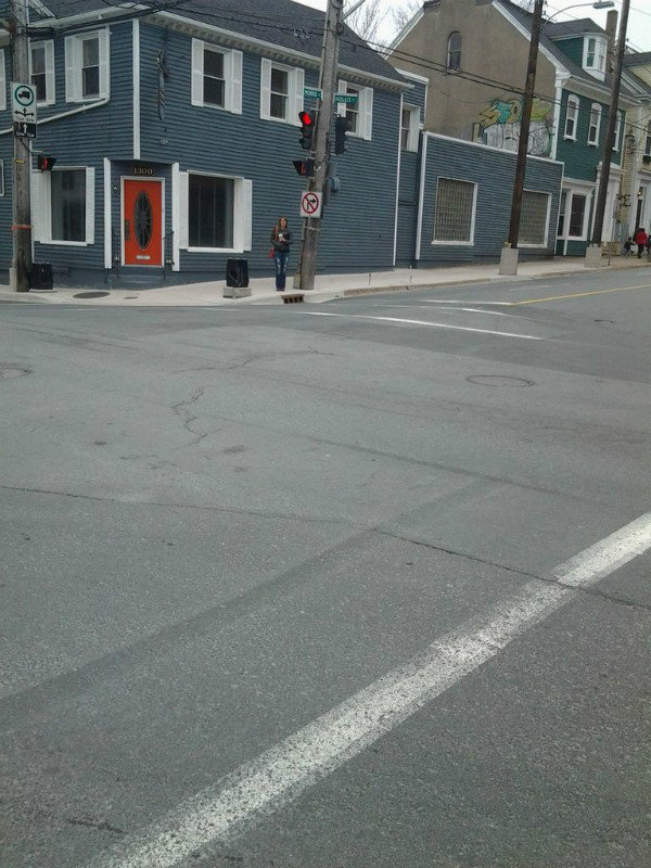 Standing at the corner of Hollis and Morris Street