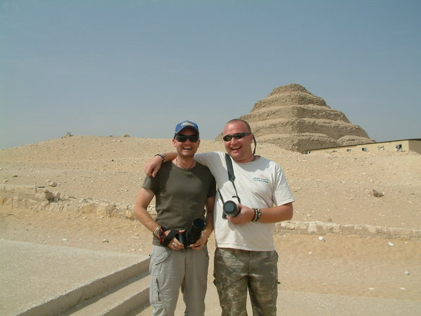 Geoff and Dean by the Saqqara pyramid