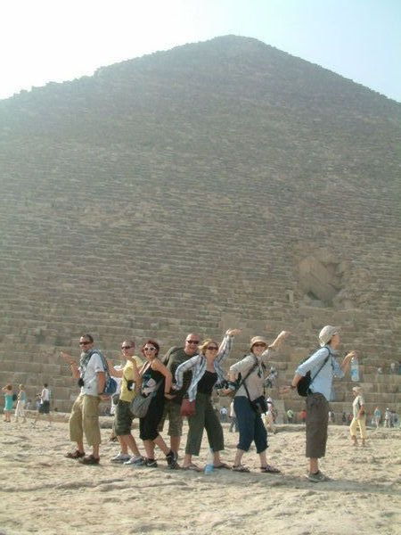 Some of the group by the pyramid - Walk Like an Egyptian!
