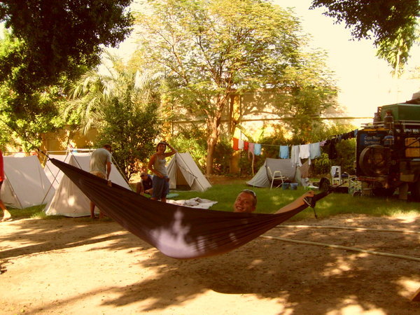 Campsite in Luxor - Hanging out in hammocks