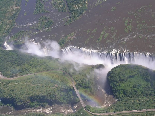 Stunning Vic Falls from the air