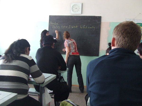james and students in the english class